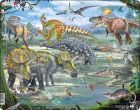 Puzzle Dinosauři pod sopkou