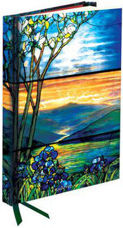 Zápisník Flame Tree Tiffany Leaded Landscape with Magnolia Tree