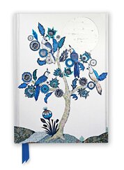 Zápisník Flame Tree. Alexandra Milton: Silver Tree of Life with Four White–throated Magpies (Foiled Journal)