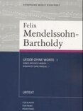Felix Mendelssohn Bartholdy: Písně beze slov I – noty