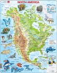 Puzzle North America, Topographic map with animals
