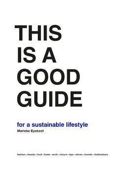 This is a Good Guide – for a Sustainable Lifestyle