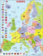 Puzzle Politická mapa Evropy