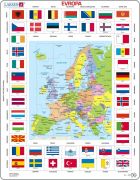 Puzzle Vlajky a politická mapa Evropy